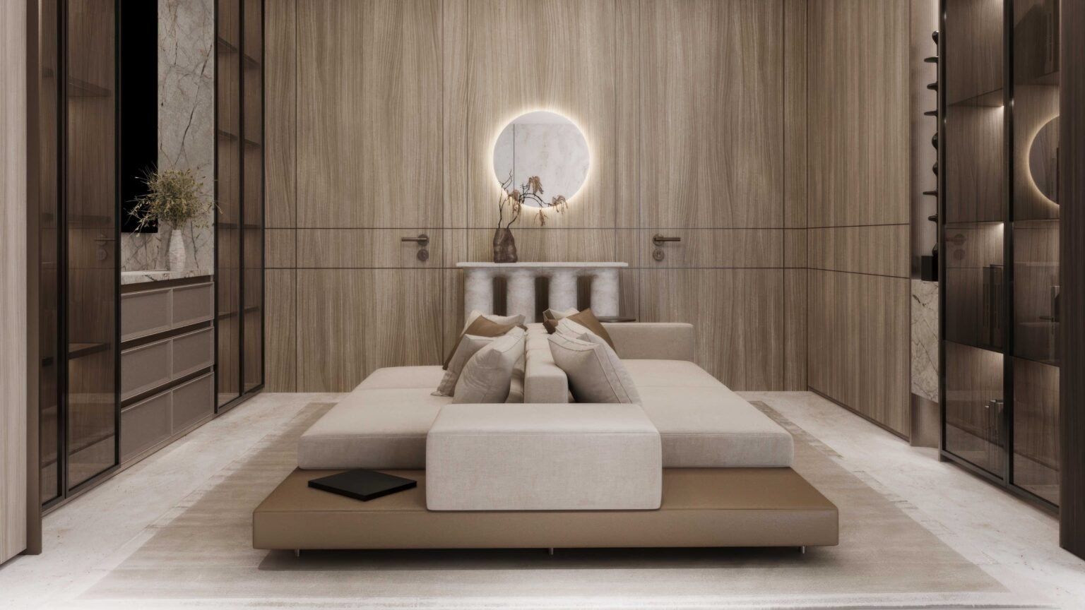 Detailed custom furniture and metal works by NEXTOP in a luxury villa interior