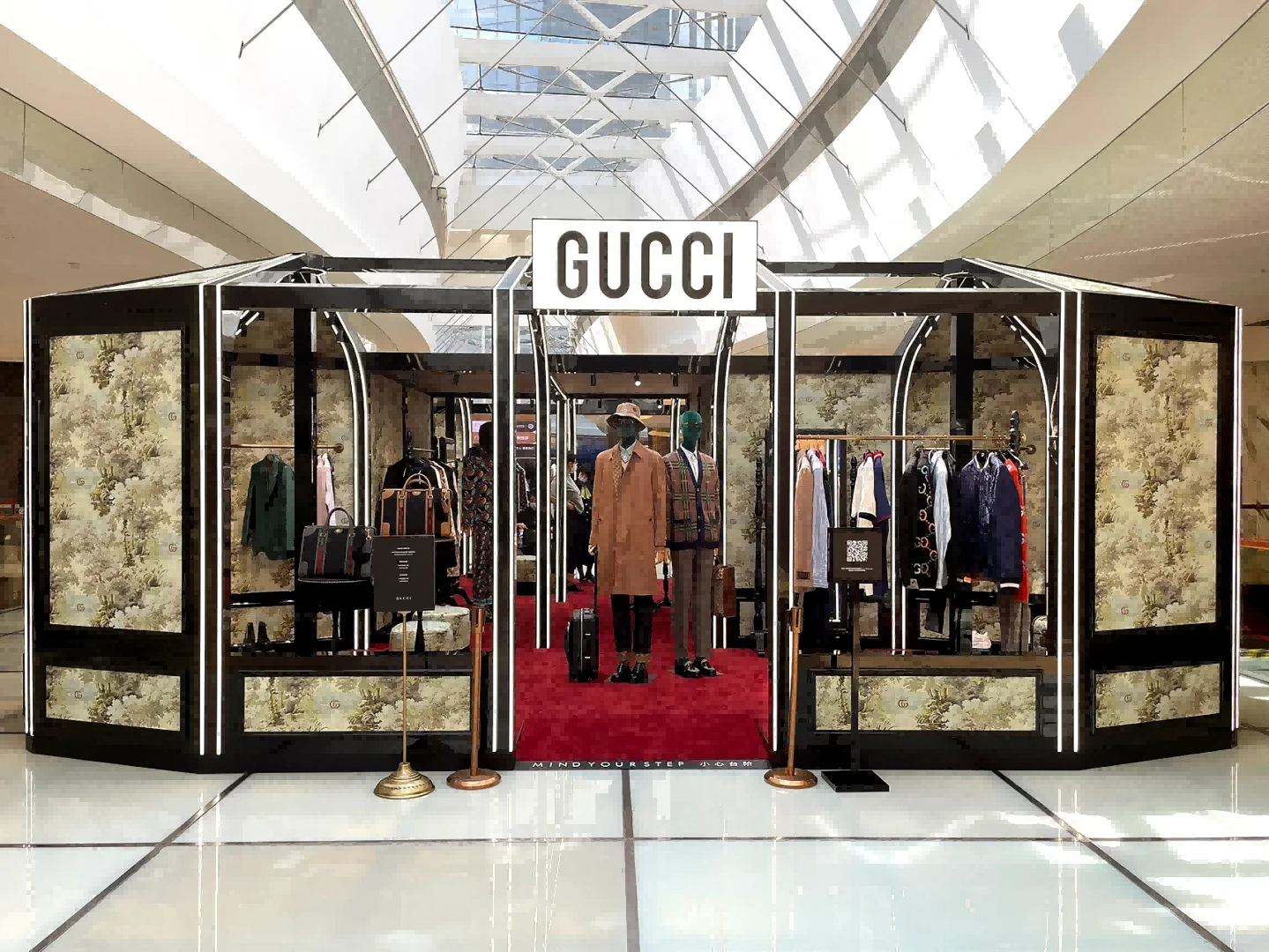 Metal accents in GUCCI stores.