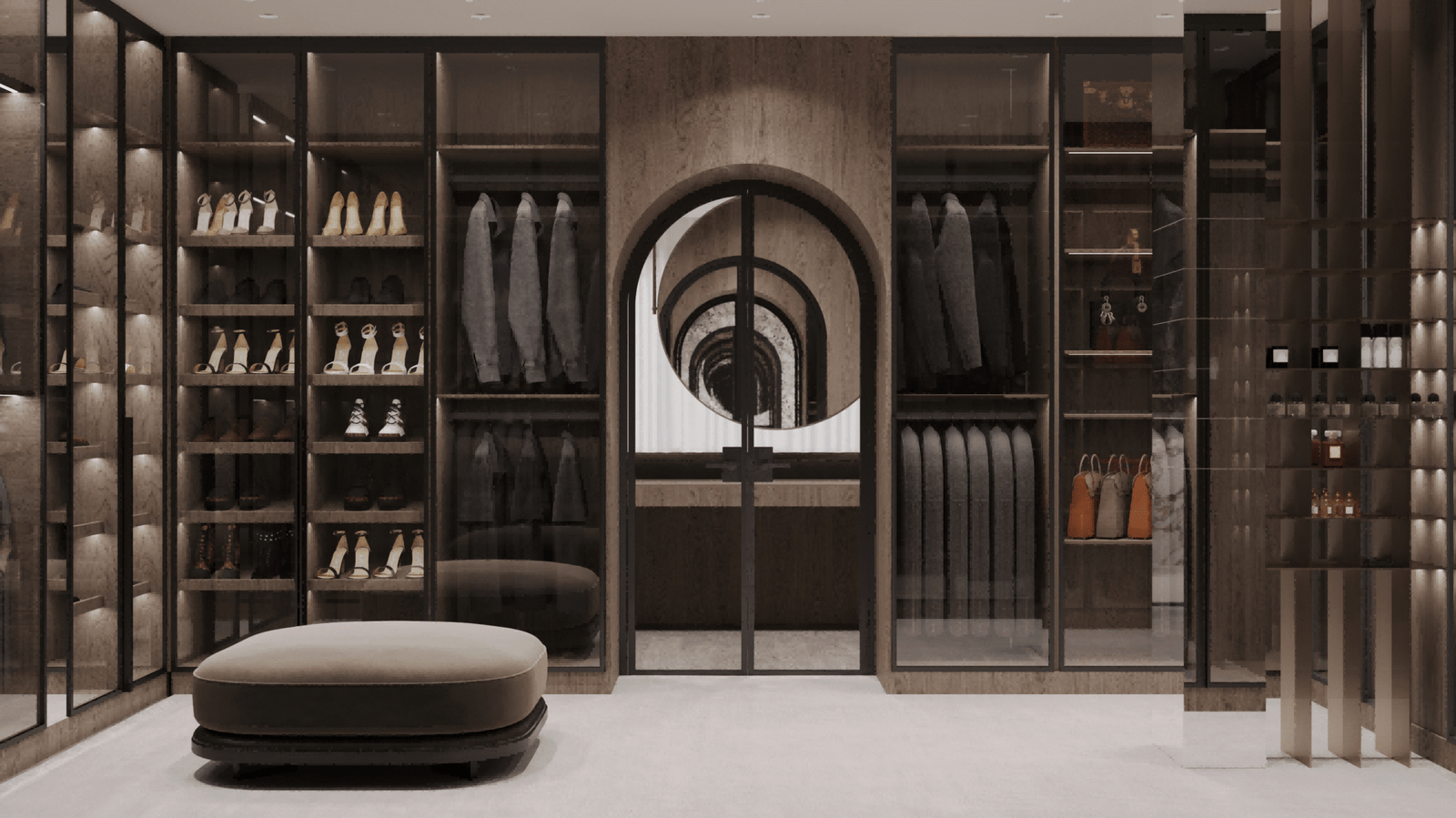 Custom-designed villa walk-in closet cabinets by NEXTOP.